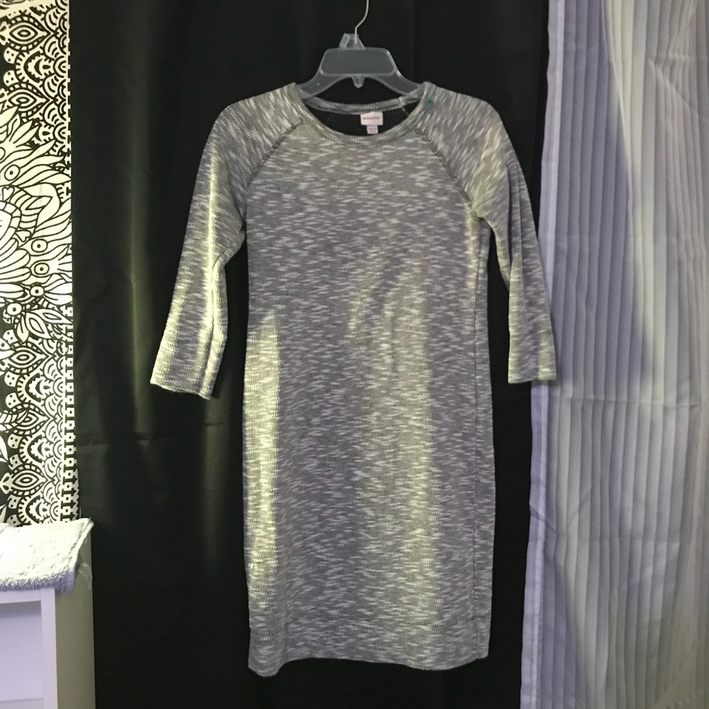 Grey/black quarter sleeve dress